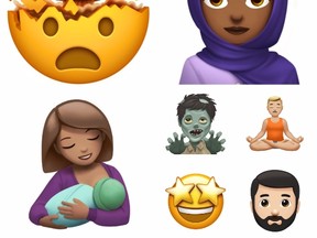 A few of the new emojis set to be available on Apple products this fall. (Apple)