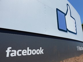 This Tuesday, July 16, 2013, file photo, shows a sign at Facebook's headquarters in Menlo Park, Calif. (AP Photo/Ben Margot, File)