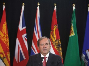 Canada’s ambassador to the U.S., David MacNaughton, speaks during a press conference at the Council of Federation meetings in Edmonton Alta, on Tuesday July 18, 2017. (THE CANADIAN PRESS/Jason Franson)