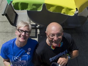 Allison Blackshaw and Barry Smith are the race directors of Run With Pride 2017. The Sunday event at London?s Wonderland Gardens, featuring 1-km and 5-km runs, is a new addition to the Pride London Festival. (DEREK RUTTAN, The London Free Press)