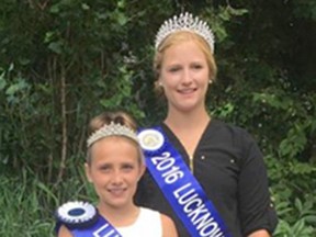 Lucknow's Junior Ambassador Drayton Mackenzie placed third the Ontario Little Miss Pageant in Walkerton Saturday, July 8, 2017. Participating in the Queen pageant was Sarah Alton, pictured right.