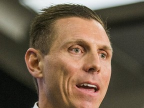 Ontario PC Leader Patrick Brown speaks with reporters in Toronto on Thursday, April 27. (ERNEST DOROSZUK/TORONTO SUN)