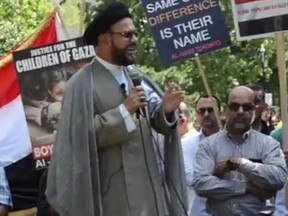 Maulana Syed Mohammad Zaki Baqri of the Pickering-based Council of Islamic Guidance and the corresponding Al Mahdi Centre allegedly told the June 24 Al Quds Day rally in a combination of English and Arabic that Jews and Israelis need to be eliminated for what they’ve apparently done to the people of Gaza.