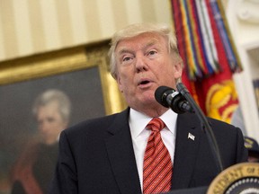 President Donald Trump speaks as USS Arizona survivors visit the White House on July 21, 2017 in Washington. (PChris Kleponis-Pool/Getty Images)