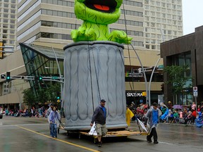 Oscar the Grouch float at the 2017 K-Days parade in downtown Edmonton on Friday July 21, 2017. (PHOTO BY LARRY WONG/POSTMEDIA)