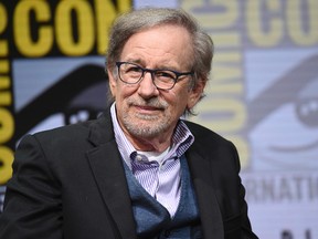 Steven Spielberg attends the Warner Bros. "Ready Player One" panel on day three of Comic-Con International on Saturday, July 22, 2017, in San Diego. (Photo by Richard Shotwell/Invision/AP)