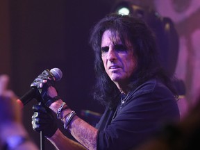 Rock & Roll Hall of Fame Singer/Songwriter Alice Cooper (pictured) performs with 3 original band members Michael Bruce, Dennis Dunaway and Neal Smith during Music Biz 2017 - Industry Jam 2 at the Renaissance Hotel on May 15, 2017 in Nashville, Tennessee. (Photo by Rick Diamond/Getty Images)