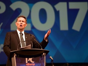 Dr. Richard Starke speaks during the PC Alberta's 2017 Leadership Election at the Telus Convention Centre in Calgary, Alta., on March 17, 2017. Ryan McLeod/Postmedia Network