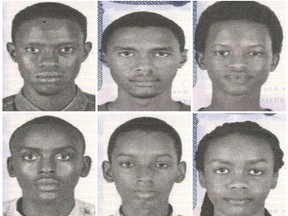 This combination of photos provided by the Washington Metropolitan Police Department shows six Burundi teenagers who were reported missing on July 19, 2017, after participating in an international robotics competition in Washington. (Washington Metropolitan Police Department via AP, File)