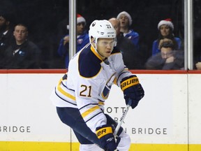 Kyle Okposo of the Buffalo Sabres skates against the New York Islanders during the second period at the Barclays Center on Dec. 23, 2016. (Bruce Bennett/Getty Images)