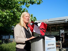 Federal Environment Minister Catherine McKenna announced the commitment of $25.7 million in funding over five years to help restoration and protection efforts for Lake Winnipeg and its basin at a press conference on Monday, July 24, 2017, at FortWhyte Alive in Winnipeg. SCOTT BILLECK/Winnipeg Sun/Postmedia Network