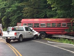 Facebook photo of crash. (Suffield CT Police Department)