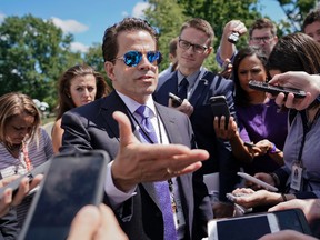 White House communications director Anthony Scaramucci speaks to members of the media at the White House in Washington, Tuesday, July 25, 2017. (AP Photo/Pablo Martinez Monsivais)