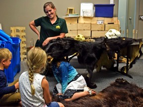Sarah Downey from Alberta Parks visited the Pincher Creek Family Centre to speak to the kids about bear awareness. | Stephanie Hagenaars photo / Pincher Creek Echo