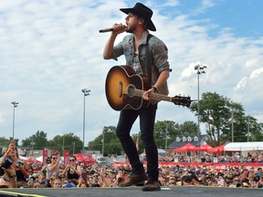 Canadian country music star Brett Kissel performs at the Trackside Music Festival held at the Western Fair earlier this month. He's set to perform during this weekend's Bluewater Borderfest in Sarnia's Centennial Park. The festival runs Friday and Saturday. (File photo/POSTMEDIA NETWORK)