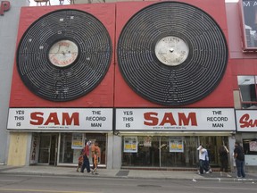 The Sam the Record Man sign seen on Yonge St. in Toronto in 2006.
