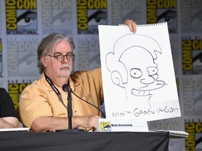 Writer/producer Matt Groening attends "The Simpsons" panel during Comic-Con International 2017 at San Diego Convention Center on July 22, 2017 in San Diego, California. (Photo by Mike Coppola/Getty Images)