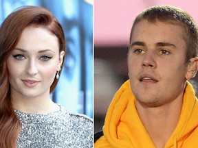 Sophie Turner and Justin Bieber. (Getty Images)