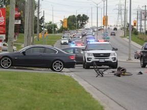 Kingston Police are investigating after a collision between a car and a bike Wednesday afternoon. Steph Crosier, Kingston Whig-Standard, Postmedia Network