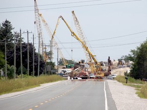 Work is continuing on the Highway 40/Highway 401 interchange in Chatham-Kent. (Trevor Terfloth/The Daily News)