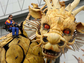La Machine - one of Canada 150's signature events featuring a massive mechanical dragon and spider, rehearsed at the Canada Aviation and Space Museum Wednesday (July 19, 2017). JULIE OLIVER / POSTMEDIA