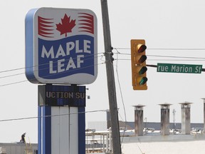 A Maple Leaf Foods facility is seen in Winnipeg, Manitoba on Aug 10, 2012. (Jason Halstead/Winnipeg Sun)