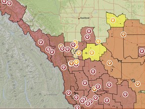 A fire ban has been expanded to include the MD of Pincher Creek, effective 10 a.m. on July 27. The ban extends from the regions of the Forest Protection Area south of Red Deer along the mountains and foothills to the northern boundary of Waterton Lakes National Park. | Albertafirebans.ca screen capture