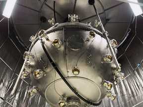 The DEAP reactor at SNOLAB uses liquid argon to detect new particles, which researchers believe may be dark matter. (SUPPLIED PHOTO)