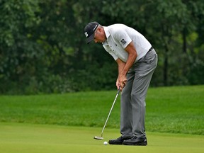 Matt Kuchar of the United States putts on the 10th hole during the first round of the RBC Canadian Open at Glen Abbey Golf Club on July 27, 2017. (Minas Panagiotakis/Getty Images)