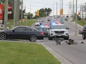 Kingston Police are investigating after a collision between a car and a bike Wednesday afternoon. Steph Crosier, Kingston Whig-Standard, Postmedia Network
