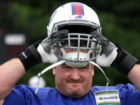Defensive tackle Kyle Williams during Day 2 of Buffalo Bills training camp held at the practice fields at St. John Fisher College in Pittsford, NY. (John Kryk/Postmedia)