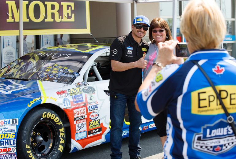 Canadian race car driver greets fans at Edmonton Lowe's locations Edmonton Sun