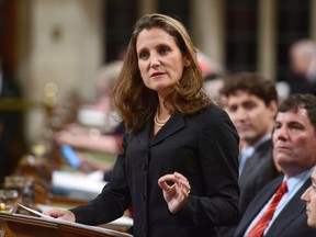Minister of Foreign Affairs Chrystia Freeland delivers a speech in the House of Commons on Canada's Foreign Policy in Ottawa on Tuesday, June 6, 2017. THE CANADIAN PRESS/Sean Kilpatrick