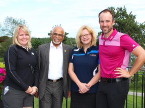 Supplied photo
From the left are Sandy McDonald, Regional Director - Community Affairs, Bell; Dr. Rayudu Koka, Medical Director, Mental Health and Addictions, HSN; Mary Lou Hussak, President and CEO, Health Sciences North Foundation; and Andrew Jensen, Bell Let’s Talk Ambassador.