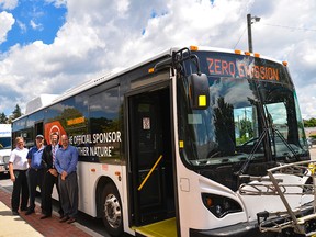 Submitted Photo
A new electric bus was making the rounds of Belleville this past week. The bus was provided to the city by its manufacturer for a short-term demo. The manufacturer, BYD, is one of several city officials are researching electric bus options with.