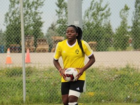 Team Manitoba women's soccer team striker Jojo Ngongo who is competing at the 2017 Canada Summer Games in Winnipeg. the 17-year-old is headed for University of Texas El Paso next year, after recruiters approached as soon as she reached Grade 9, when they're first allowed to. Photo taken on Saturday, July 29, 2017.
