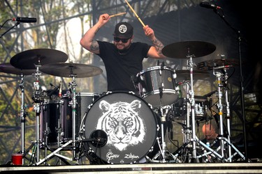 Drummer Ben Thatcher of Brighton, England's Royal Blood, on the second day of the 2017 Wayhome Music & Arts Festival at Burl's Creek in Oro-Medonte. Patrick Bales/Postmedia Network