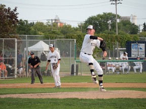 Noah Geekie pitched 4 1/3 innings in Manitoba's 11-1 victory over Nova Scotia at the Canada Summer Games in Winnipeg on Saturday, JUly 29, 2017. JESSICA ALCANTARA/Team Manitoba