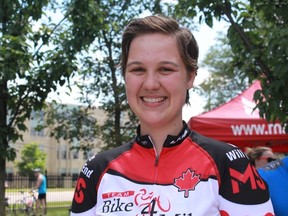 Erica Moran, 22, has participated in MS Bike tours since she was 11 years old to honour her father who died from MS when she was younger (Shalu Mehta, The London Free Press)