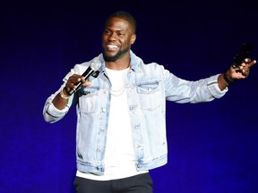 In this April 13, 2016 file photo, Kevin Hart, addresses the audience during the Universal Pictures presentation at CinemaCon 2016 in Las Vegas. (Photo by Chris Pizzello/Invision/AP, File)