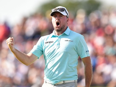 OAKVILLE, ON - JULY 30:  Robert Garrigus of the United States reacts to his putt on the 18th hole during the final round of the RBC Canadian Open at Glen Abbey Golf Club on July 30, 2017 in Oakville, Canada.  (Photo by Minas Panagiotakis/Getty Images)