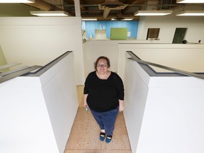 Kristy Harcourt, acting executive director of the Pride Centre of Edmonton, poses for a photo during a tour in on Monday, July 31, 2017 of the centre's new building that is currently under construction. Ian Kucerak / Postmedia
