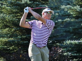 Peterborough's Sam Meek, seen in action Monday at the Cataraqui Golf and Country Club in Kingston, is the defending champion at the 2017 Canadian Junior Boys Golf Championship. (Golf Canada)