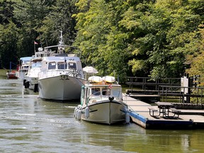 Four pleasure boats and their owners have been stranded at the Kingston Mills locks north of Kingston for up to a week as of Monday due to high water levels on the canal. (Ian MacAlpine /The Whig-Standard)