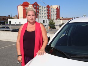 Jacqueline Paquette was involved in a multi-vehicle collision on Notre Dame Avenue in Sudbury on May 23. She is still dealing with physical injuries from the collision and is frustrated that the person responsible has not been apprehended and charged. (John Lappa/Sudbury Star)