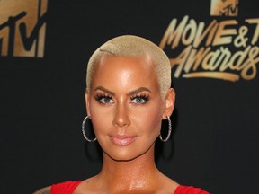 Amber Rose arrives for the 2017 MTV Movie & TV Awards at the Shrine Auditorium in Los Angeles, May 7, 2017. (JEAN-BAPTISTE LACROIX/AFP/Getty Images)