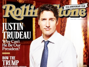 This image released by Rolling Stone shows Canadian Prime Minister Justin Trudeau on the cover of the August 10 issue. (Rolling Stone via AP)