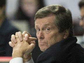 Toronto Mayor John Tory looks on during a meeting at City Hall on Monday, June 19, 2017. (CRAIG ROBERTSON/TORONTO SUN FILES)