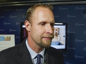 Toronto Crime Stoppers program co-ordinator Det. Chris Scherk talks about a new human trafficking awareness campaign on Tuesday, Aug. 2, 2017. (ERNEST DOROSZUK/TORONTO SUN)