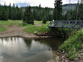 OHV bridge and ford on Carbondale River in the Castle area. | Courtesy of Alberta Wilderness Association